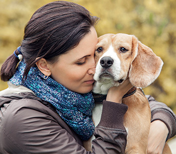 owner with dog