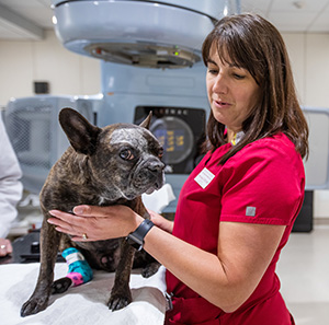 oncology patient with technician